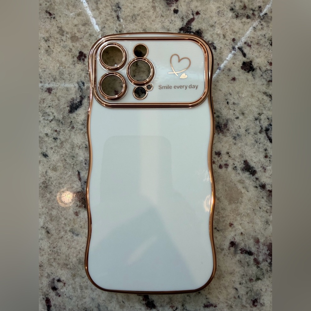 iPhone 14 Pro Max BRAND NEW White and Gold Phone Case